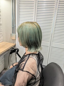 エイト 沖縄豊崎店(EIGHT toyosaki) 【EIGHT 豊崎】お客様スタイル…ブリーチ×ミントグリーン…