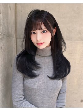 ロンドメリア 天神大名店(Lond Melia) 小顔に見せるヘア/ワンレン/ボブウルフ/ネビージュ/黒髪カタログ