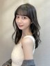 "色落ち綺麗"暗髪透明感ケアTrカラー+似合わせカット ￥16,000