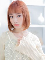 モッズヘア 越谷(mod's hair)&nbsp;ぱっつん前髪ミルクティーピンク小顔ミニボブc6越谷10代20代30代