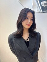 ソレイユトウキョウシブヤ(SOLEIL TOKYO shibuya)&nbsp;ミディアム顔まわりレイヤー前髪なし地毛風ナチュラルカラー