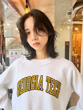 ヒュージ 三軒茶屋(huge) レイヤーボブ/くびれ/ニュアンスパーマ/顔周りカット/20代30代