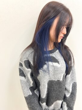 シイノ(Siino) ダークブラウンとイヤリングカラー(ネイビー)