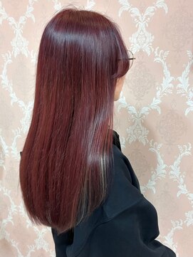 シュガー ヘアアンドネイル 仙台(SUGAR) 【ブリーチなしWカラー】チェリーレッド♪