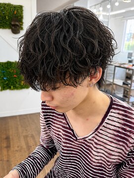 ユイマァルスロウ 岡山(YUIMARLSLOW) 岡山メンズサロン20代30代波巻きツイストスパイラルパーマ
