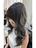 寒色系ハイライトロング