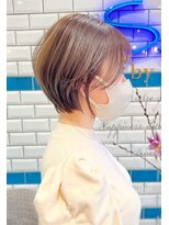 シー バイ ロンド 新宿(Sea by Lond)&nbsp;透明感カラー/白髪ぼかし/ショートボブ/ココアブラウン