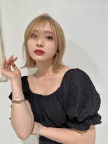 エアー 青山(AIR) 20代30代40代くびれボブミルクティーベージュハイトーンカラー