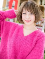 カバーヘア ブリス 川口(COVER HAIR bliss)&nbsp;インナーカラー斜めバングくせ毛風小顔ボブc5川口10代20代30代