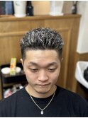 極道パーマ&ホワイトメッシュ