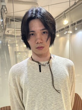 メゾンアクア 表参道(Maison ACQUA) =メンズボブ/ダークアッシュ/ニュアンスパーマ／メンズウルフ