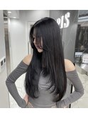 レイヤーカット/ブラックカラー/韓国カラー