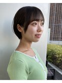 丸みショートシースルーバングくびれショートボブミニボブ