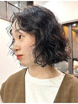 ナループロアオハナ(Nalu pu loa ohana) ボブパーマミニボブパーマくせ毛風パーマボブヘア