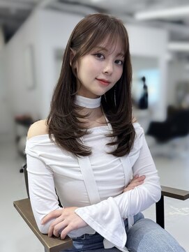 ハピネス 梅田茶屋町店(HAPPINESS) 韓国風/レイヤーカット/顔周り/顔まわり/髪質改善/ベージュ