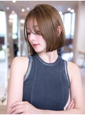大人かわいい前髪セシルカットココアブラウンフリンジウェーブ