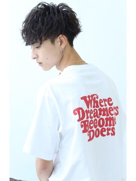 テンバイリップスヘアー(TEN by LIPPS hair) 黒髪ツーブロ波巻きシャドウパーマ刈り上げマッシュ