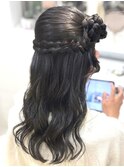 キッズヘアセットハーフアップくるみちゃんヘアヘアメイク