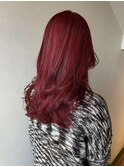ブリーチありのワインレッド、ボルドーカラー