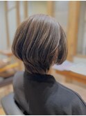 黒髪ひし形小顔ショート大人ノーブル骨格カットナチュラル