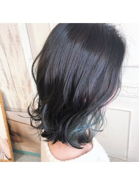 エフィール(afeel) インナーカラー/ブルー×ブラック