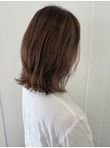 【ナチュラルハイライト+ミルクティーベージュ】×ミディ♪