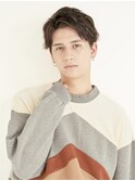 黒髪/グレーベージュ/レイヤーロング/前髪パーマ[新宿駅]
