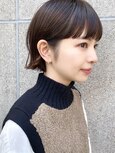 ミニボブ小顔暗髪切りっぱなしボブ外はねボブ黒髪渋谷原宿神宮前