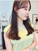 顔周りカット*レイヤーカット*ロングレイヤー*ベージュカラー