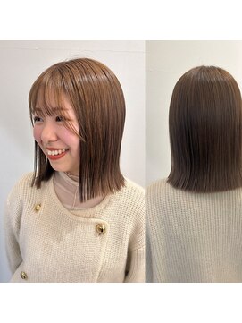 ガーランド (Garland) 切りっぱなしボブ/ピンクベージュ/前髪/グレージュ/原宿