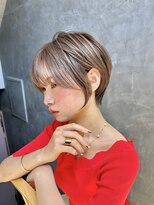 ナンバー 六本松(Number)&nbsp;大人可愛い20代30代40代丸みショートボブ/ハイライト/髪質改善