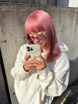 ヲタク(wotaku.)&nbsp;ピンクカラーダブルカラーハイトーンケアブリーぱっつん前髪艶髪