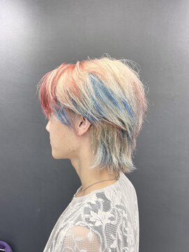 ホワイト 梅田(white) スライシングカラー:ブルー×レッド