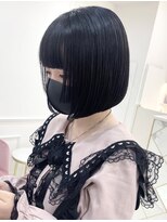 リルミー(Lilme) ぱっつん前髪+ナチュラル前下がりボブ+姫カット *Lilme*