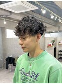前下がりショート×スパイラルパーマ