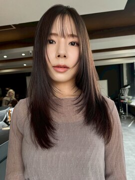 エイチ(H) xカット//ホワイトグレージュ/レイヤーカット/チェリーブラウン