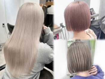 エンネ 新宿(enne)の写真/ハイトーンでも艶のある仕上がりに◎ブリーチあり/なしが選べるダブルカラーも人気！[ブリーチ/新宿]