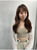コテ巻き風パーマ/ロングヘア/大きめカール