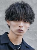渋谷シャドウパーマメンズカットルーズパーマシースルーマッシュ