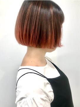 エイト 三軒茶屋店(EIGHT) ボブ×オレンジバレイヤージュ