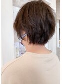 福山 髪質改善ストレート人気アッシュベージュ丸みショートCaary