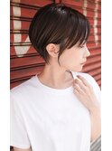 大人可愛い20代30代40代黒髪前下がりショートボブ丸みショート◎