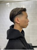ツーブロックツイストパーマビジネスかき上げフェードS87
