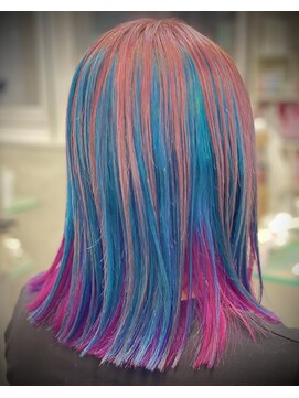 キャラ シャローネ 池袋(Chara Chalone) 資生堂カラーミューズ/切りっぱなしボブピンクカラー/みずいろ