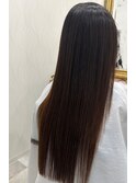 ロングストレート髪質改善モカブラウン30代40代50代