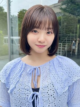 ノラ ヘアーサロン(NORA HAIR SALON) ナチュラル小顔前髪あり後れ毛サイドバング結べるボブくびれヘア