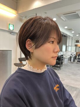 ビューエヒメ(VIEW EHIME) 小顔カットショートボブ大人可愛いアッシュオリーブ20代30代40代