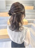 ハーフアップお団子