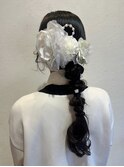 お呼ばれパーティーヘアアレンジ 結婚式/華やか編みおろし#1