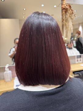 フィゼル あべのルシアス店(Aujua fizelle) ウルティア修復カラー×チェリーブロッサムカラー×ボブ